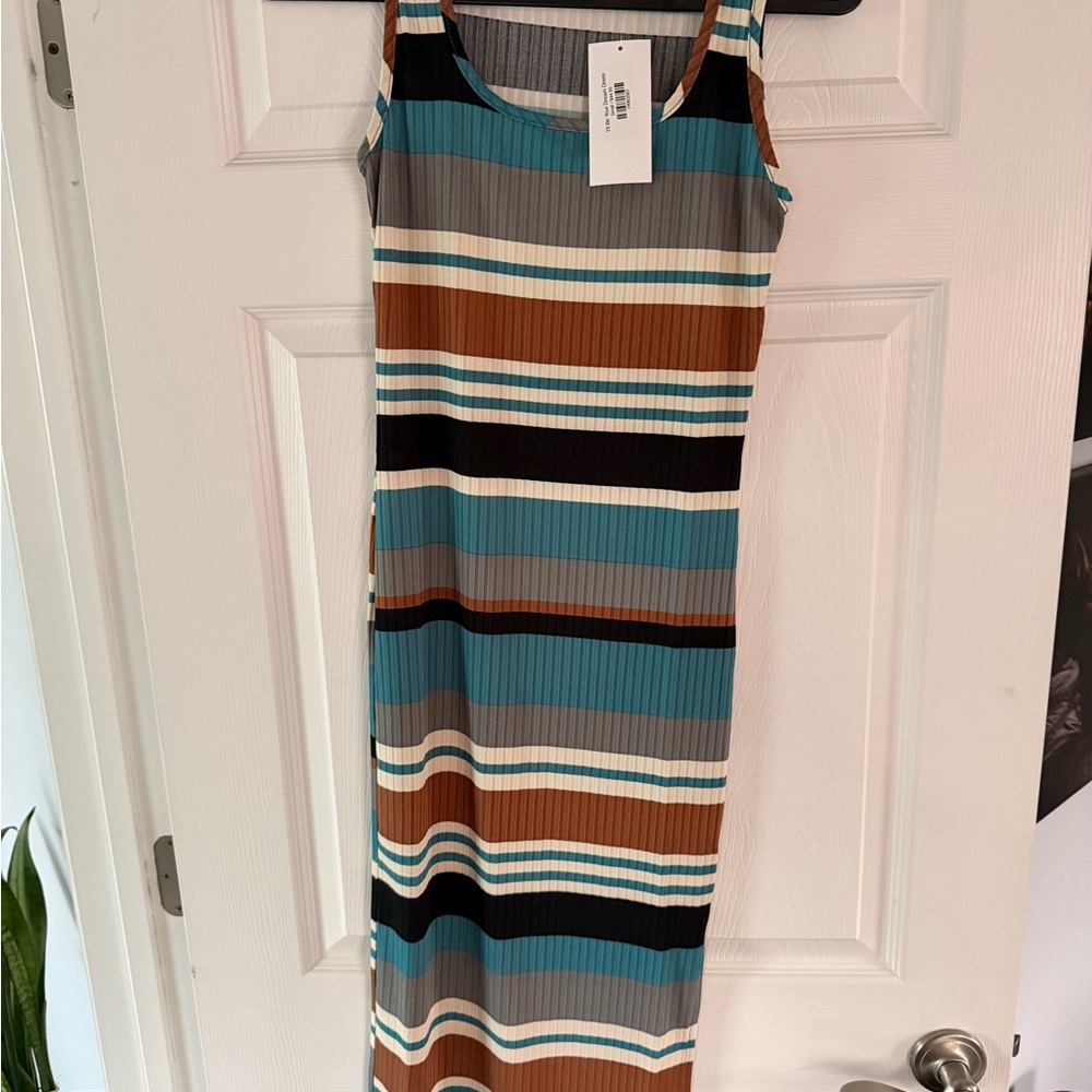 Elegant Striped Midi Dress